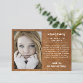 Modernes Leder-Beileid bei der Gedächtnisbeerdigun Dankeskarte (Stehend Vorderseite)