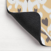 Modernes lederfarbenes beige braunes ikat Stammes- Mousepad (Ecke)