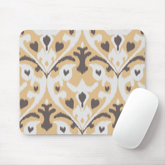 Modernes lederfarbenes beige braunes ikat Stammes- Mousepad (Mit Mouse)