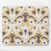 Modernes lederfarbenes beige braunes ikat Stammes- Mousepad (Vorne)