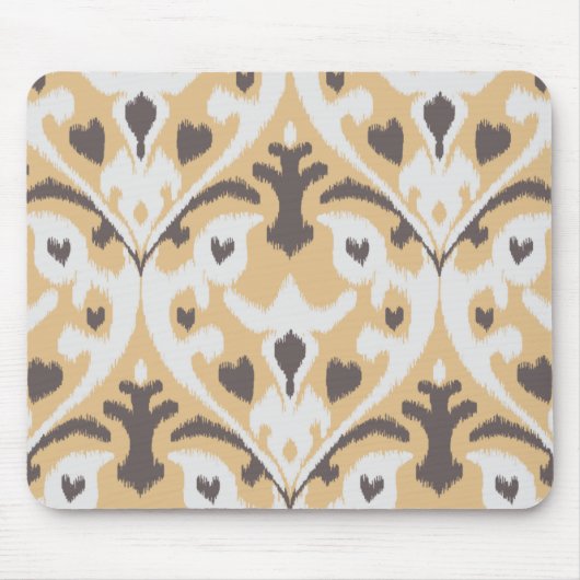Modernes lederfarbenes beige braunes ikat Stammes- Mousepad (Vorne)