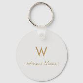 Modernes, leicht graues, Minimalistisches Monogram Schlüsselanhänger (Vorderseite)