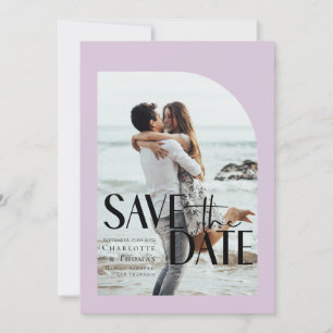Modernes, leicht Lila Foto Save the Date Einladung