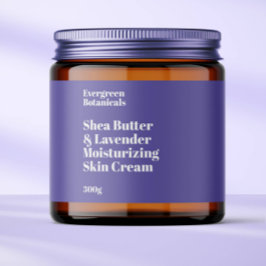 Modernes, leicht lila, wasserdichtes Etikett