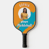 Modernes, leicht orangefarbenes Foto Personalisier Pickleball Schläger (Vorderseite)