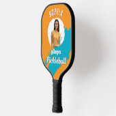 Modernes, leicht orangefarbenes Foto Personalisier Pickleball Schläger (Links)