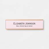 Modernes, leicht rosa Berufliches Geschäftsbüro Türschild (Vorderseite )