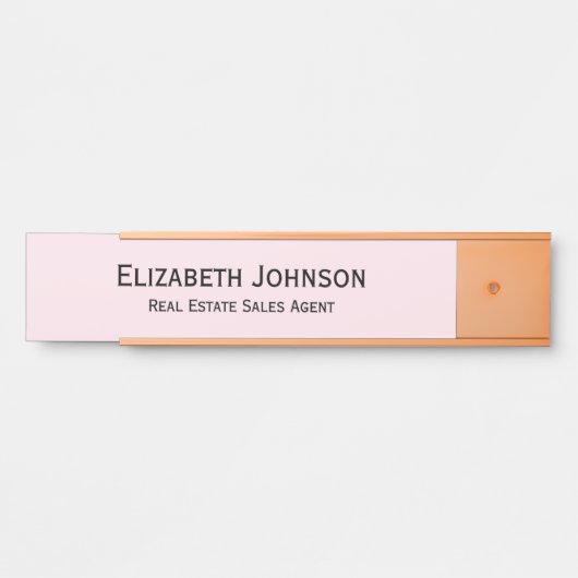 Modernes, leicht rosa Berufliches Geschäftsbüro Türschild (Vorderseite )
