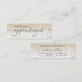 Modernes, leicht vergoldetes Glitzer Ober-Benz-Ter Mini Visitenkarte (Vorne/Hinten)