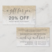 Modernes, leicht vergoldetes Marmor aus Glitzer Rabattkarte (Vorne/Hinten)