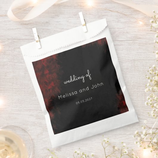 Modernes leidenschaftliches Red 'n Black Wedding D Geschenktütchen (Ausgeschnitten)
