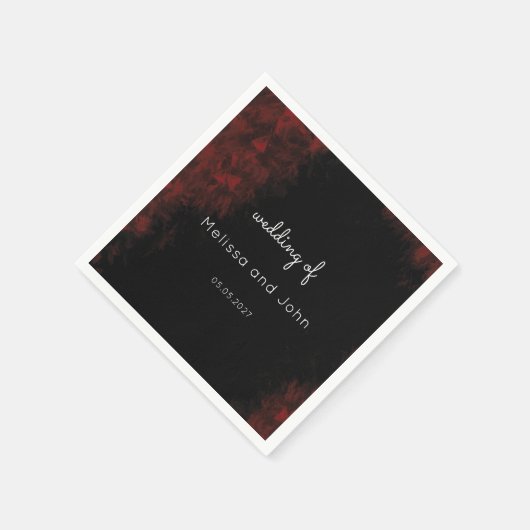 Modernes leidenschaftliches Red 'n Black Wedding D Serviette (Ecke)