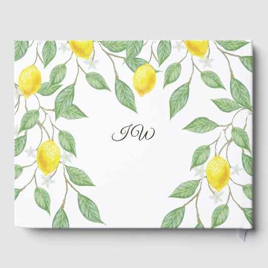Modernes Lemon Boho Summer Brautparty Gästebuch (Rückseite)