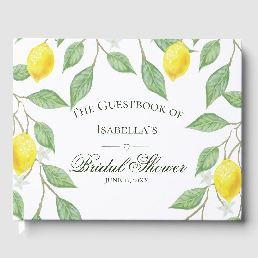 Modernes Lemon Boho Summer Brautparty Gästebuch (Vorderseite)