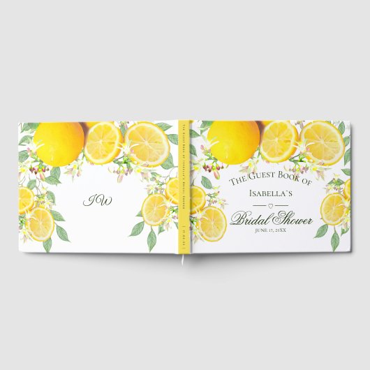 Modernes Lemon Boho Summer Brautparty Gästebuch (Voll)