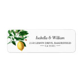 Modernes Lemon Boho Summer Wedding Address Label (Vorne)