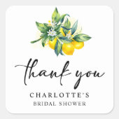 Modernes Lemon-Brautparty Quadratischer Aufkleber (Vorderseite)