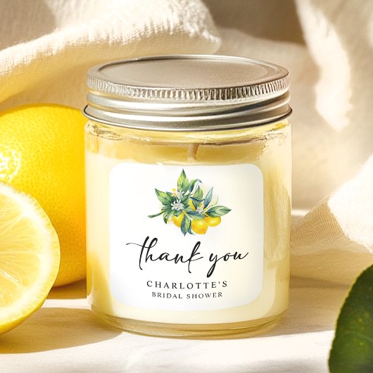 Modernes Lemon-Brautparty Quadratischer Aufkleber