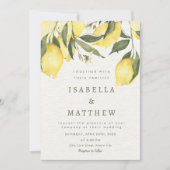 Modernes Lemon Elegante mediterrane Hochzeit Einladung (Vorderseite)