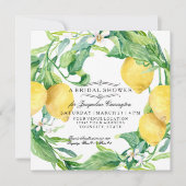 Modernes Lemon Floral Blume Wreath Brautparty Einladung (Vorderseite)