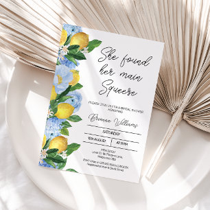 Modernes Lemon Floral Main Squeeze Brautparty Einladung