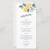Modernes Lemon Foliage Calligraphy Wedding Menu (Vorderseite)