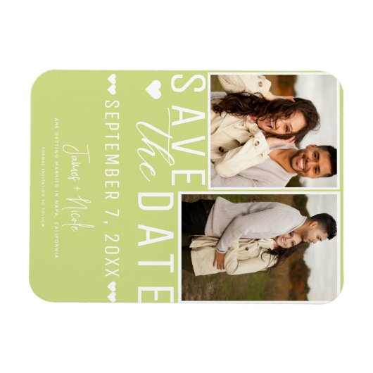Modernes Lemon Limon Save the Date 2 Foto Hochzeit Magnet (Horizontal)