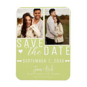Modernes Lemon Limon Save the Date 2 Foto Hochzeit Magnet