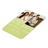 Modernes Lemon Limon Save the Date 2 Foto Hochzeit Magnet (Linke Seite)