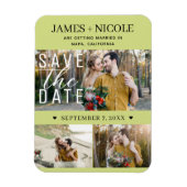 Modernes Lemon Limon Save the Date Hochzeit 3 Foto Magnet (Vertikal)