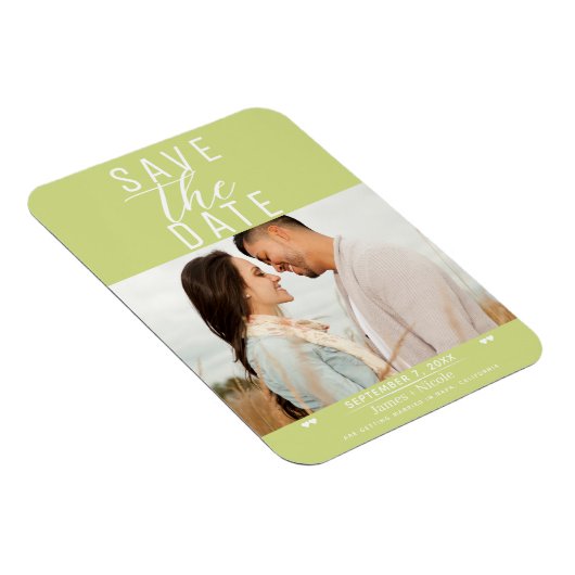 Modernes Lemon Limon Save the Date Hochzeitsstift Magnet (Rechte Seite)