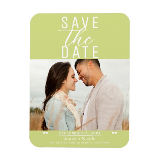 Modernes Lemon Limon Save the Date Hochzeitsstift Magnet (Vertikal)
