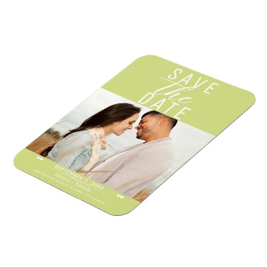Modernes Lemon Limon Save the Date Hochzeitsstift Magnet (Linke Seite)