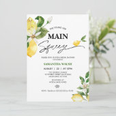 Modernes Lemon Main Squeeze Brautparty Einladung (Stehend Vorderseite)