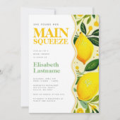 Modernes Lemon Main Squeeze Brautparty Einladung (Vorderseite)
