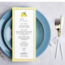 Modernes Lemon Main Squeeze Brautparty Menu