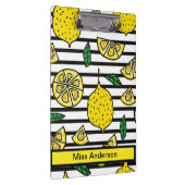 Modernes Lemon-Patten auf schwarz-weiß gestreift Klemmbrett (Rechts)