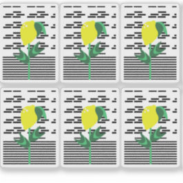 Modernes Lemon Pflanze Sticker Set