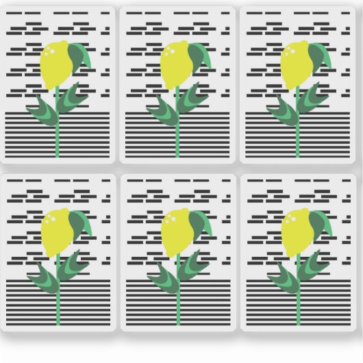 Modernes Lemon Pflanze Sticker Set (Vorderseite)