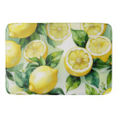 Modernes lemonblaues Blumenskript-Brautparty Badematte (Vorderseite)