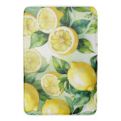 Modernes lemonblaues Blumenskript-Brautparty Badematte (Vorderseite Vertikal)