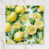 Modernes lemonblaues Blumenskript-Brautparty Geschenkanhänger (Rückseite)