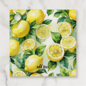 Modernes lemonblaues Blumenskript-Brautparty Geschenkanhänger (Vorderseite)