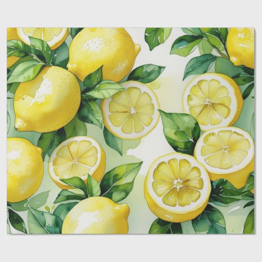 Modernes lemonblaues Blumenskript-Brautparty Geschenkpapier (Flach)