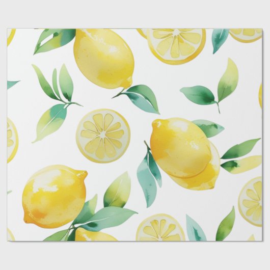 Modernes lemonblaues Blumenskript-Brautparty Geschenkpapier (Flach)