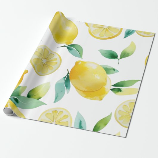 Modernes lemonblaues Blumenskript-Brautparty Geschenkpapier (Ungerollt)