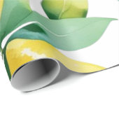 Modernes lemonblaues Blumenskript-Brautparty Geschenkpapier (Rolleneckpunkt)