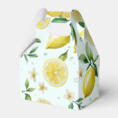 Modernes lemonblaues Blumenskript-Brautparty Geschenkschachtel (Rückseite)