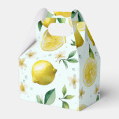 Modernes lemonblaues Blumenskript-Brautparty Geschenkschachtel (Vorderseite)