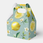 Modernes lemonblaues Blumenskript-Brautparty Geschenkschachtel (Vorderseite)